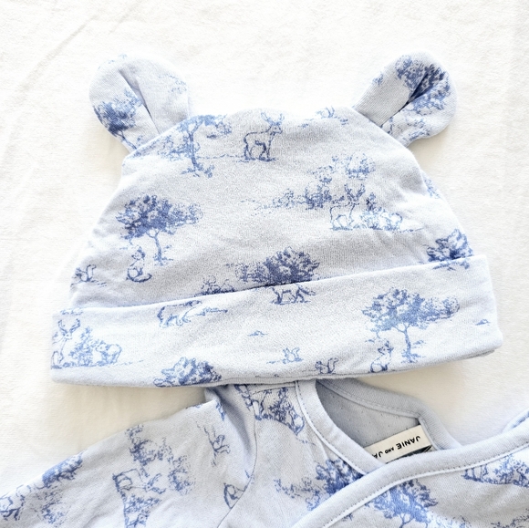 Janie and Jack newborn born footie with a hat - Picture 3 of 6